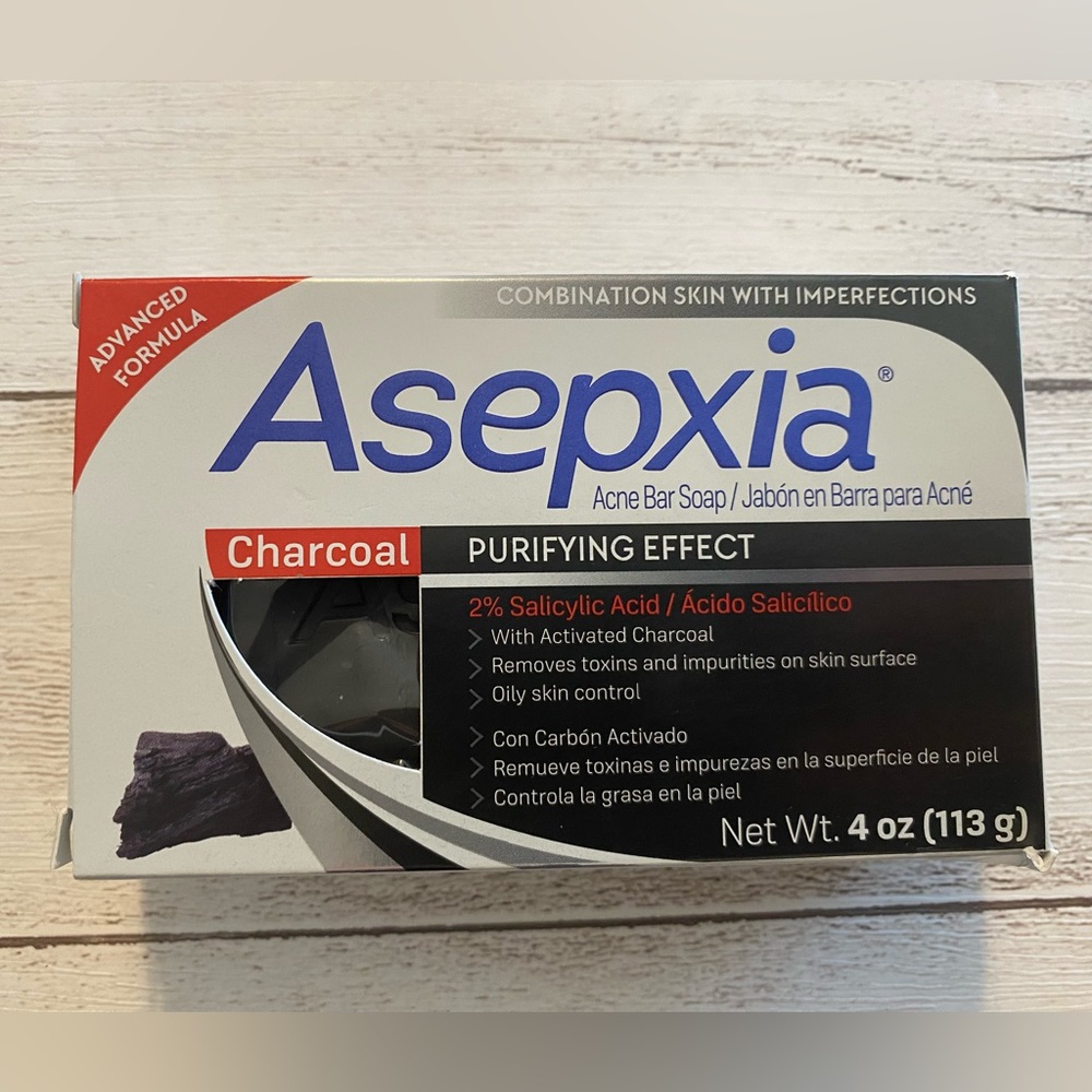 Asepxia Charcoal Purifying Cleansing Bar For Acne and Blackheads. Salicylic Acid